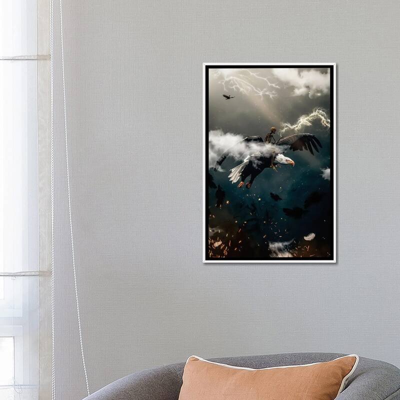 iCanvas "Skeleton Demon On Eagle Back" by GEN Z Framed Bed Bath & Beyond 37142317